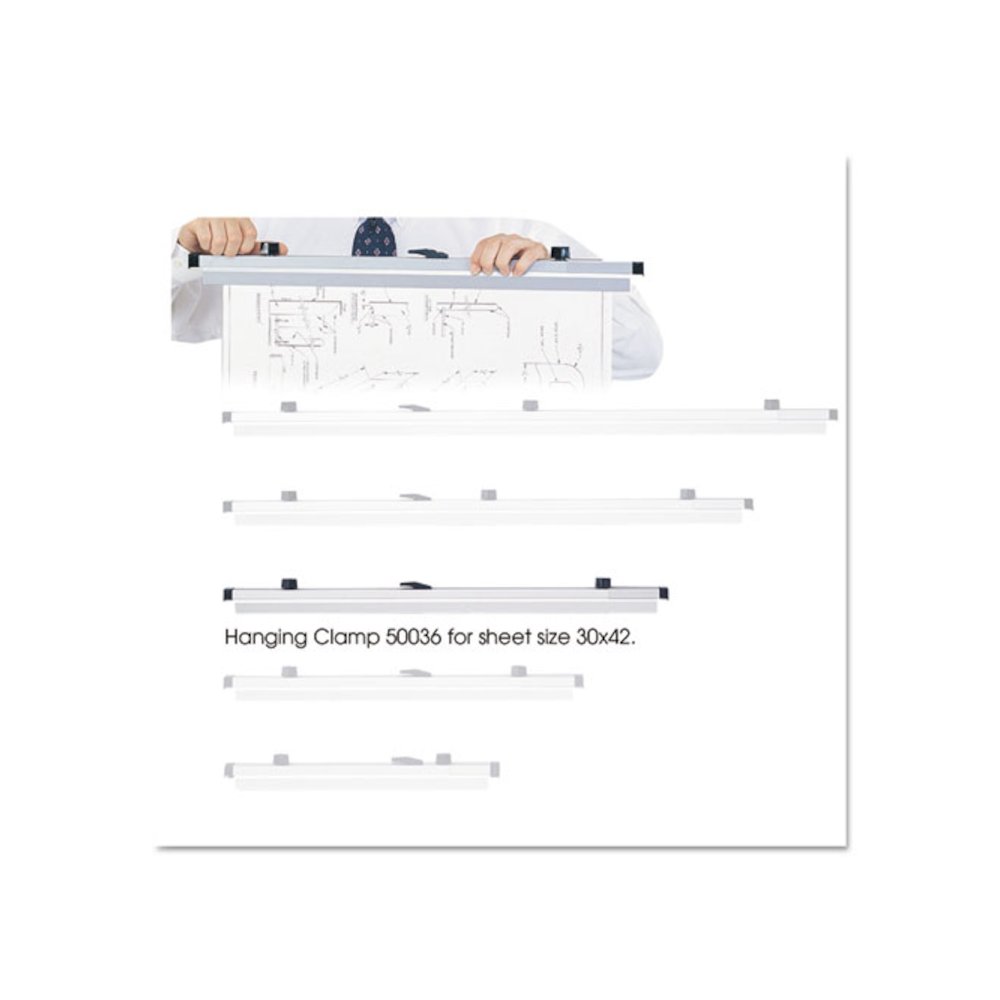 Sheet File Hanging Clamps, 100 Sheets Per Clamp, 30" Length, 6/Carton. Picture 2