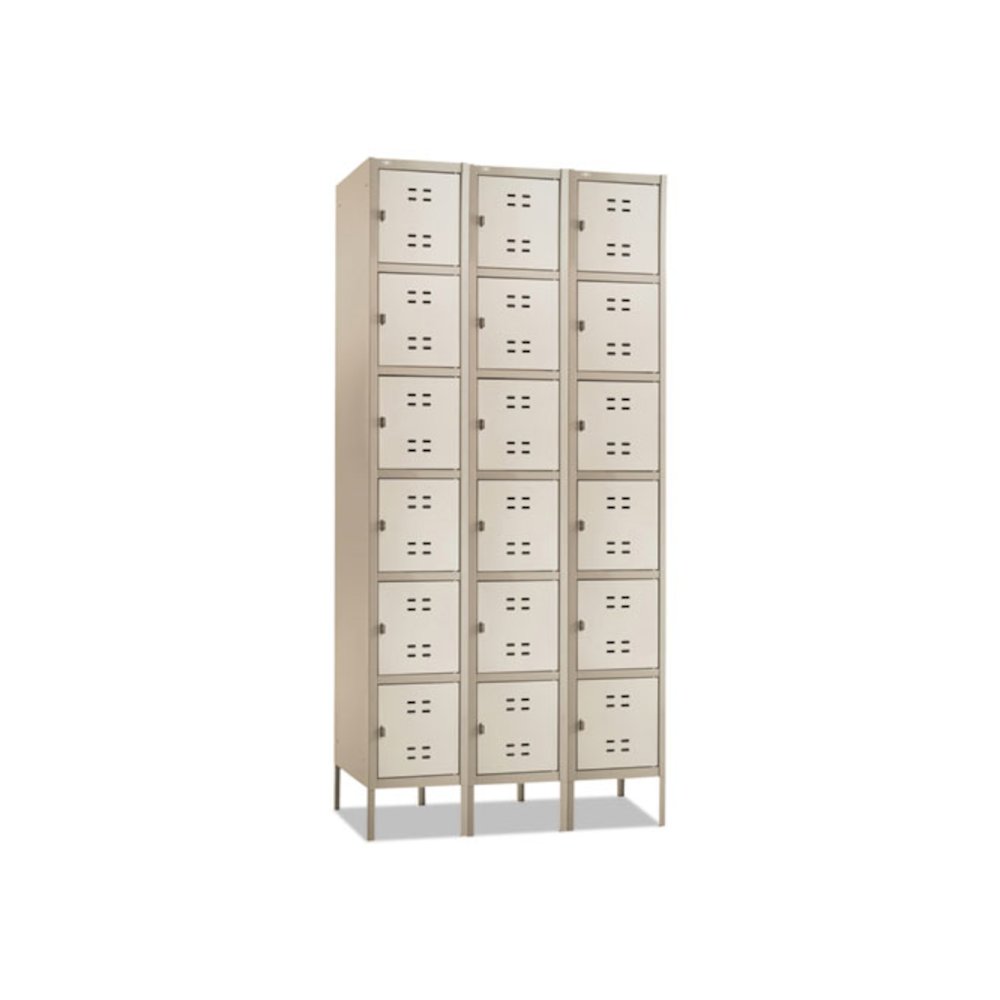 Three-Column Box Locker, 36w x 18d x 78h, Two-Tone Tan. Picture 1