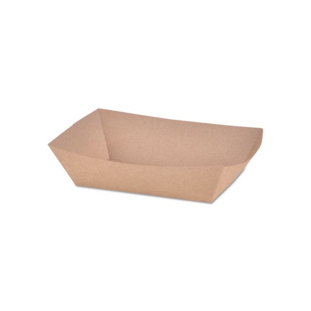 Eco Food Trays, 2 lb Capacity, Brown, Paper, 1,000/Carton. Picture 1