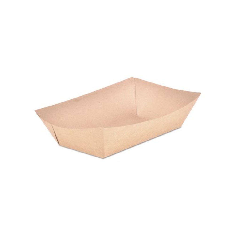 Eco Food Trays, 5 lb Capacity, Brown, Paper, 500/Carton. Picture 1
