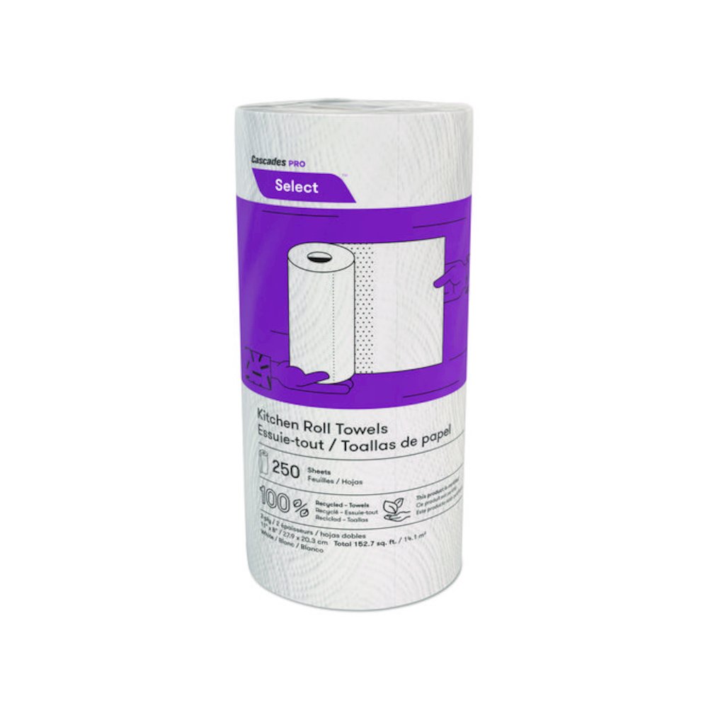 Select Kitchen Roll Towels, 2-Ply, 8 x 11, 250/Roll, 12/Carton. Picture 3