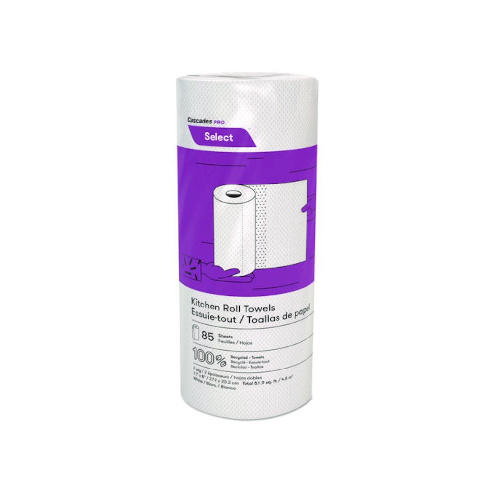 Select Kitchen Roll Towels, 2-Ply, 8 x 11, 85/Roll, 30/Carton. Picture 3