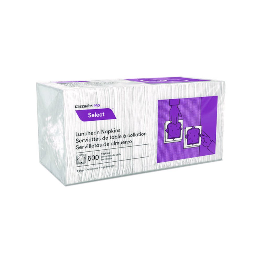 Select Single Serve Luncheon Napkins, 1-Ply, 12 x 12, White, 500/Pack, 6,000/Carton. Picture 3