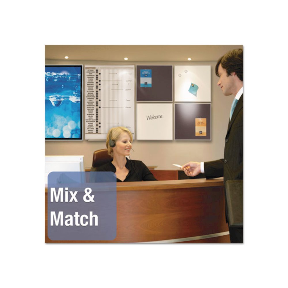 Matrix Magnetic Boards, 16" x 16", White Surface, Satin Aluminum Frame. Picture 3