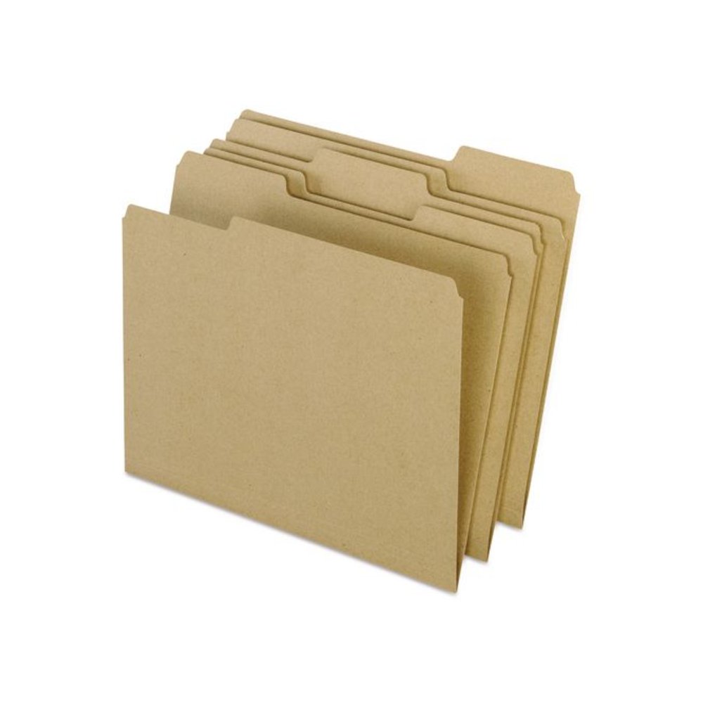 Earthwise by Pendaflex 100% Recycled Colored File Folders, 1/3-Cut Tabs: Assorted, Letter, 0.5" Expansion, Brown, 100/Box. Picture 1