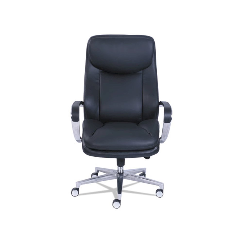 Commercial 2000 Big/Tall Executive Chair, Supports Up to 400 lb, 20.5" to 23.5" Seat Height, Black Seat/Back, Silver Base. Picture 2