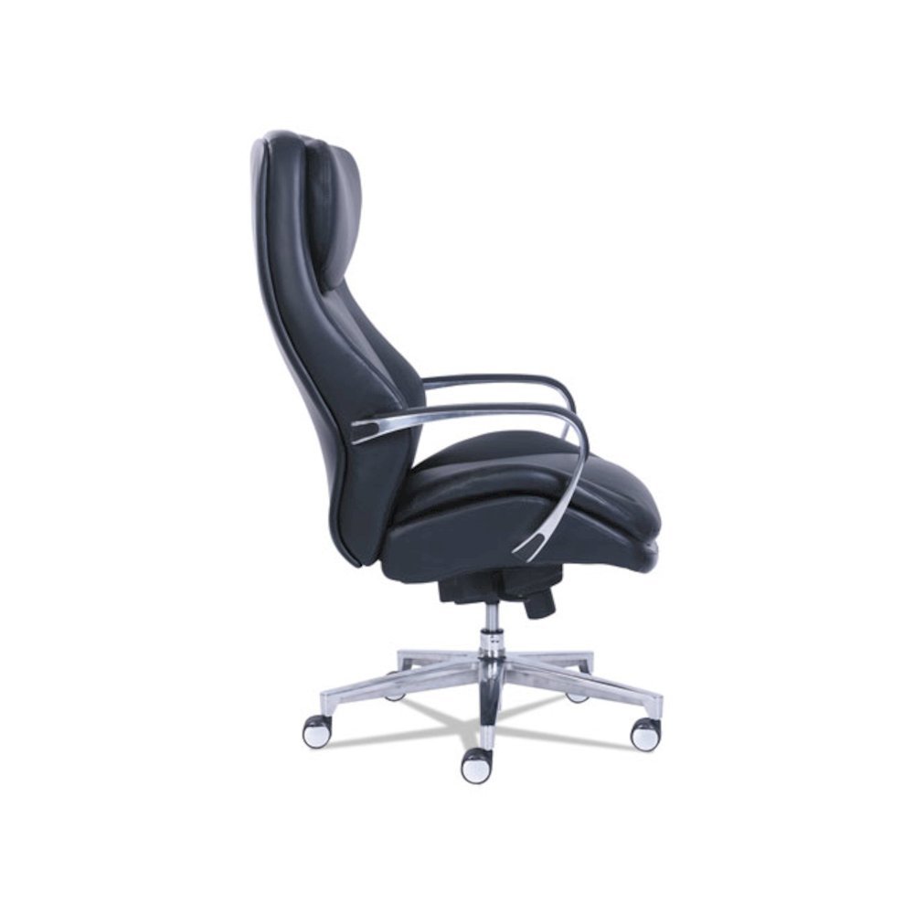 Commercial 2000 Big/Tall Executive Chair, Supports Up to 400 lb, 20.5" to 23.5" Seat Height, Black Seat/Back, Silver Base. Picture 3