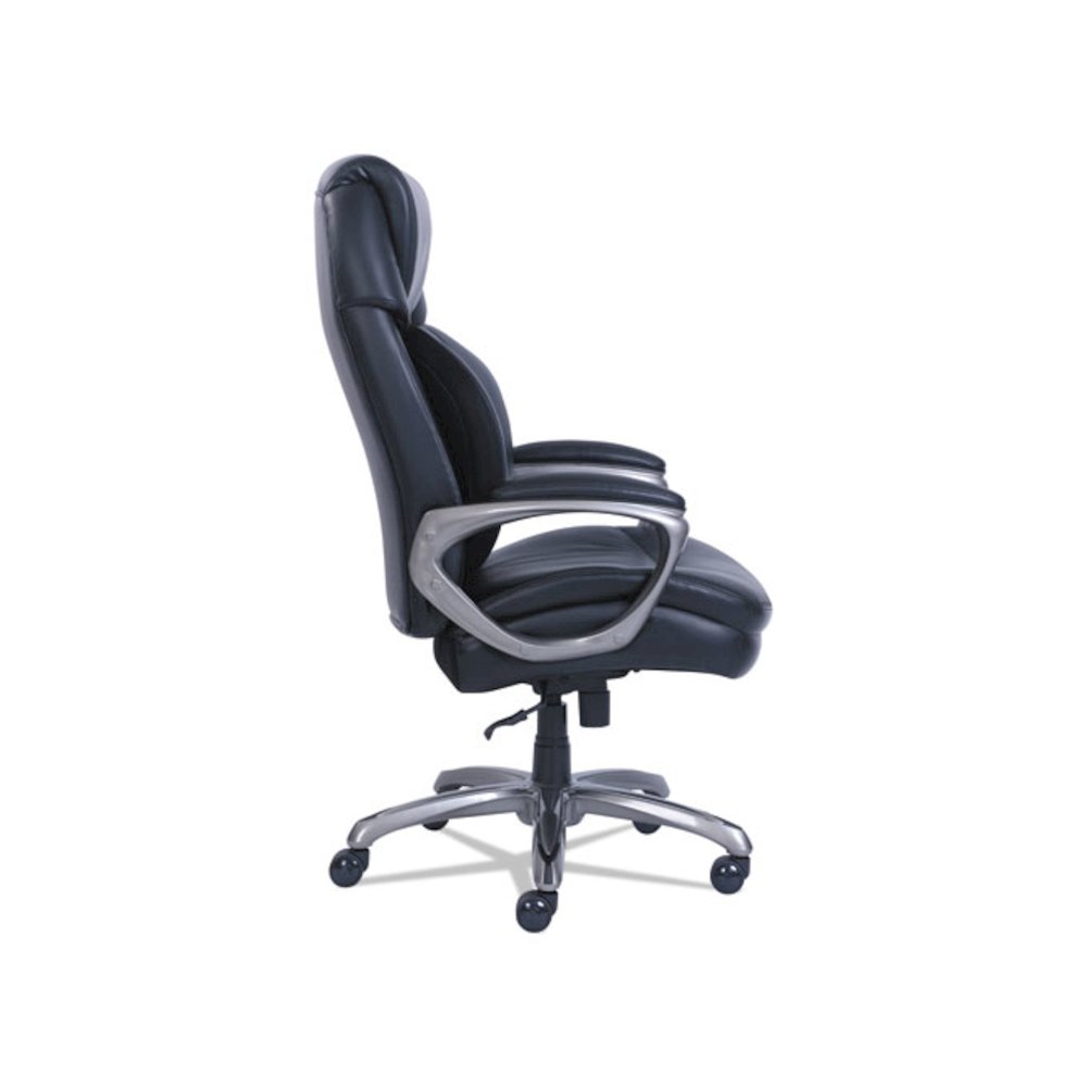 Cosset Big and Tall Executive Chair, Supports Up to 400 lb, 19" to 22" Seat Height, Black Seat/Back, Slate Base. Picture 5