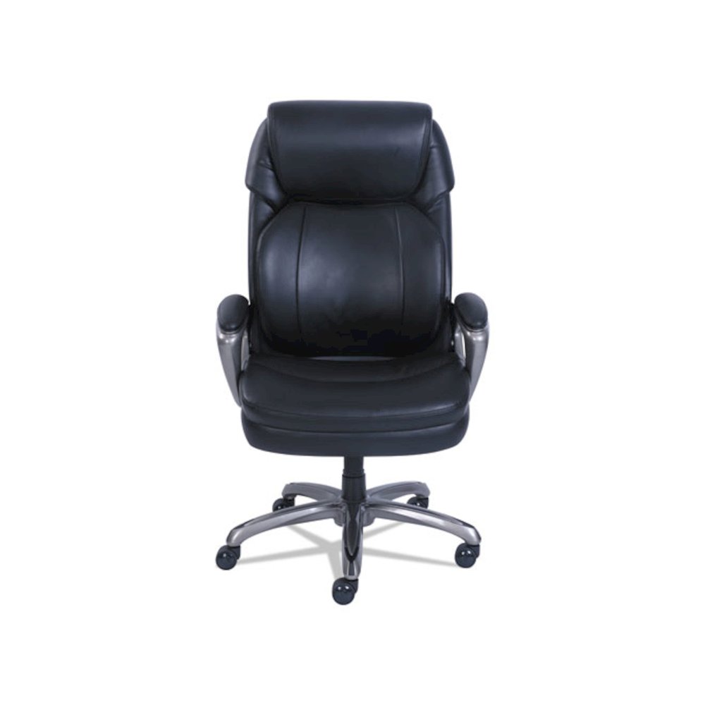 Cosset Big and Tall Executive Chair, Supports Up to 400 lb, 19" to 22" Seat Height, Black Seat/Back, Slate Base. Picture 4