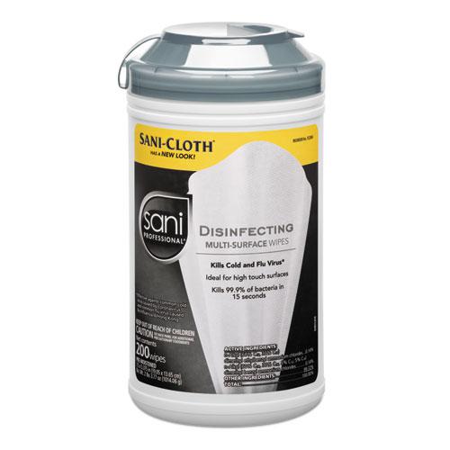 Disinfecting Multi-Surface Wipes, 7.5 x 5.38, White, 200/Canister, 6 Canisters/Carton. Picture 2