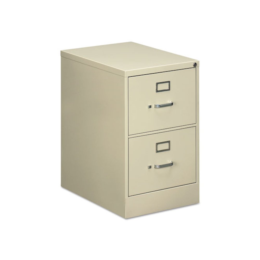 Two-Drawer Economy Vertical File, 2 Legal-Size File Drawers, Putty, 18" x 25" x 28.38". Picture 1