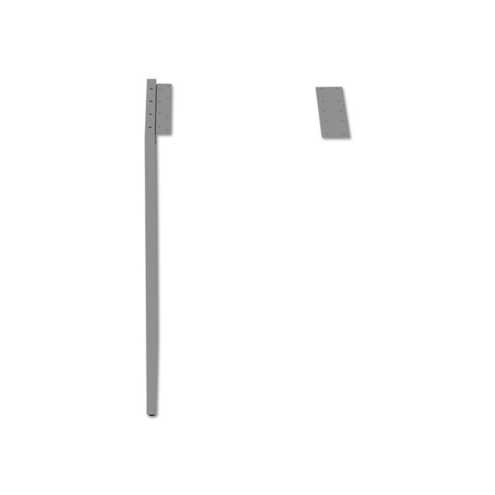 Alera Open Office Series O-Leg Return Base, Fully Adjustable, 36 to 70.78w x 23.38d x 28.5h, Silver. Picture 2