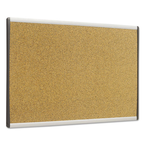 ARC Frame Cubicle Board, Cork Bulletin, 24" x 14", Tan Surface, Satin Aluminum Frame. Picture 2