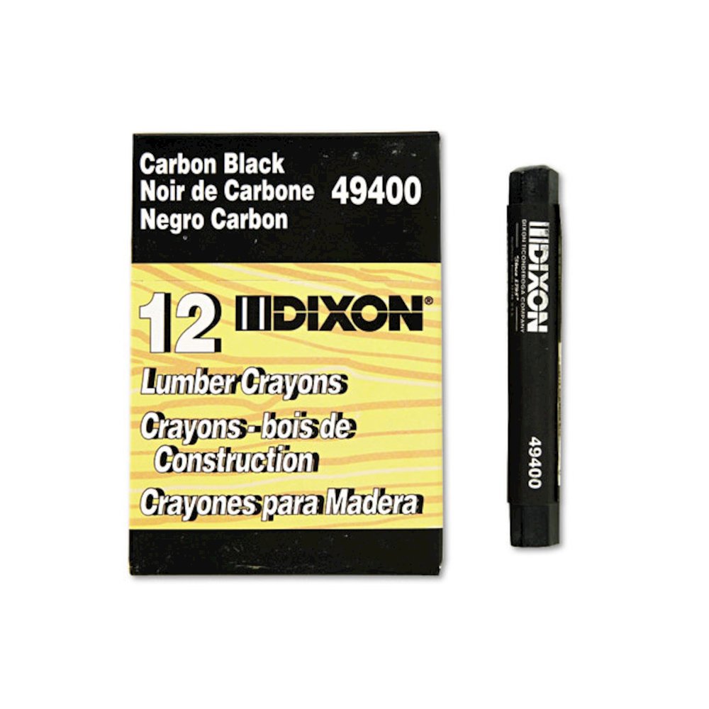 Lumber Crayons, 0.5" x 4.5", Carbon Black, Dozen. Picture 1