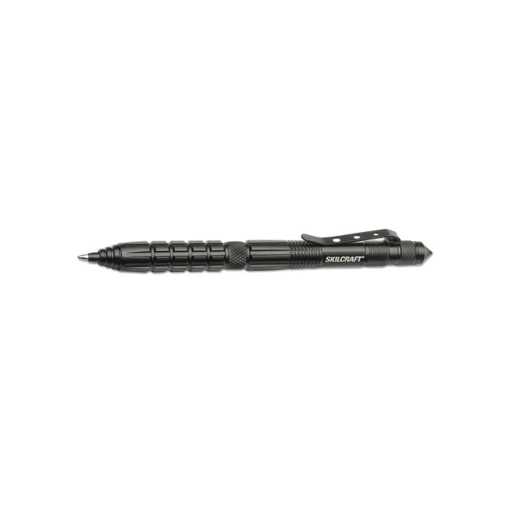 7520016611668, SKILCRAFT Defender Press-Tip Ballpoint Pen/Flashlight, Retractable, Medium 1 mm, Black Ink, Black Barrel. Picture 1