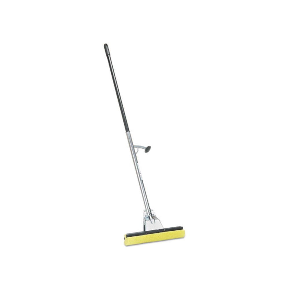 7920013837799, SKILCRAFT Industrial Steel Mop, 12" Yellow Cellulose Head, 52" Sliver Steel Handle. Picture 2