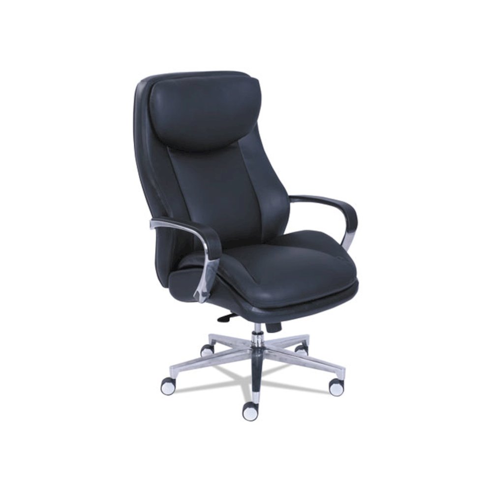 Commercial 2000 Big/Tall Executive Chair, Supports Up to 400 lb, 20.5" to 23.5" Seat Height, Black Seat/Back, Silver Base. Picture 1