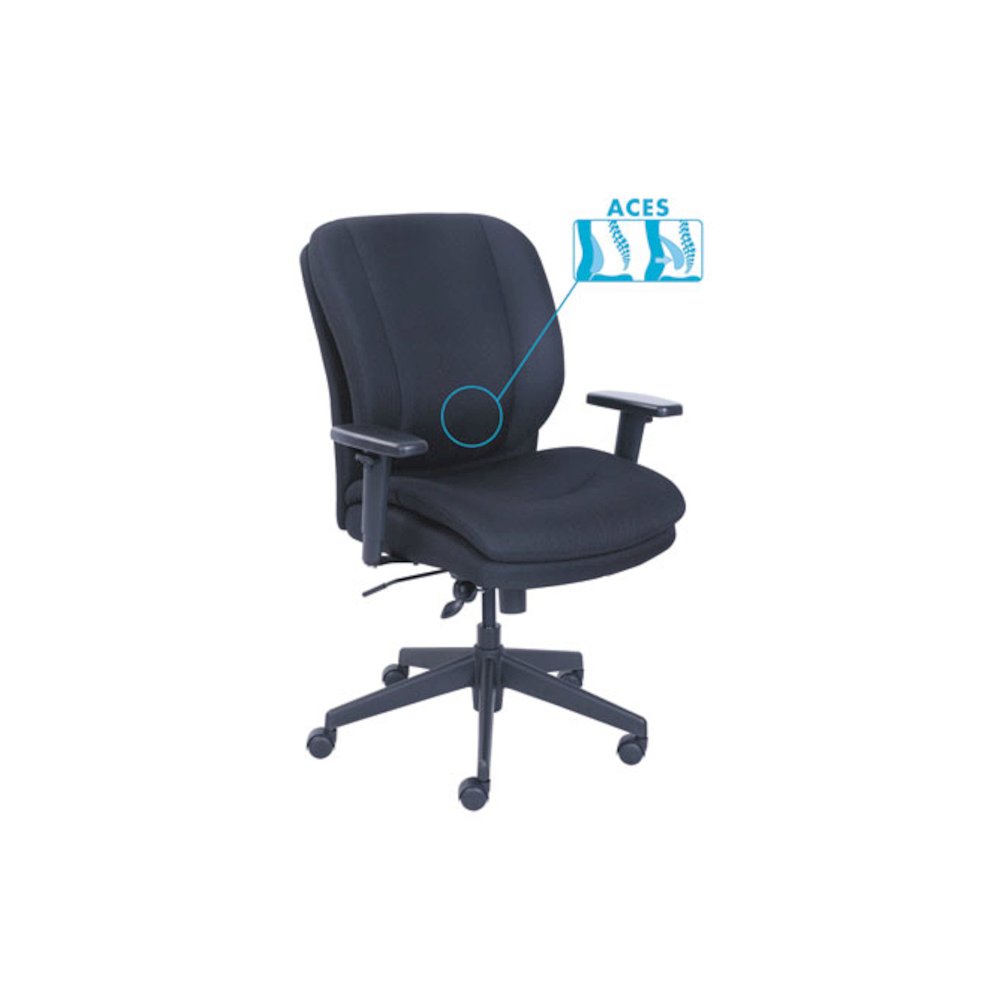 Cosset Ergonomic Task Chair, Supports Up to 275 lb, 19.5" to 22.5" Seat Height, Black. Picture 1