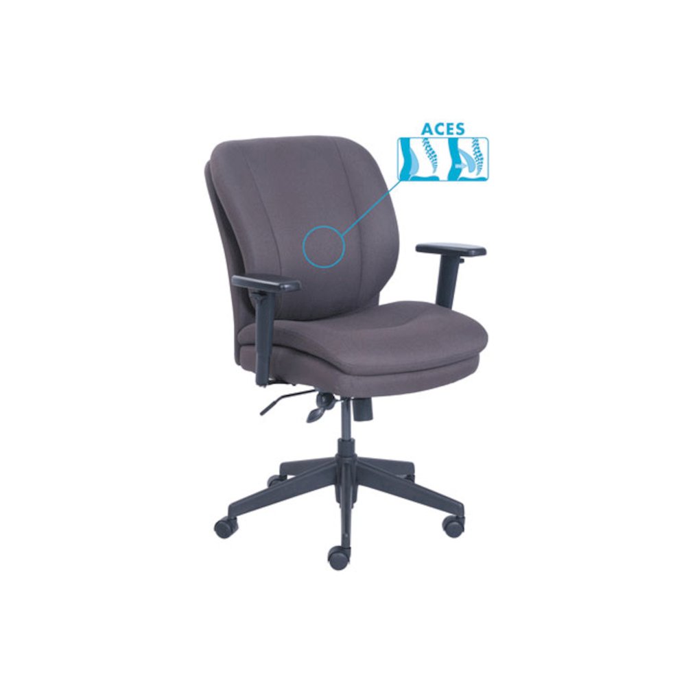 Cosset Ergonomic Task Chair, Supports Up to 275 lb, 19.5" to 22.5" Seat Height, Gray Seat/Back, Black Base. Picture 5