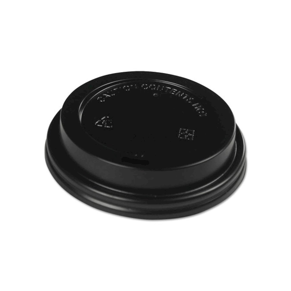 Hot Cup Lids, Fits 10 oz to 20 oz Hot Cup, Plastic, Black, 1,000/Carton. Picture 2