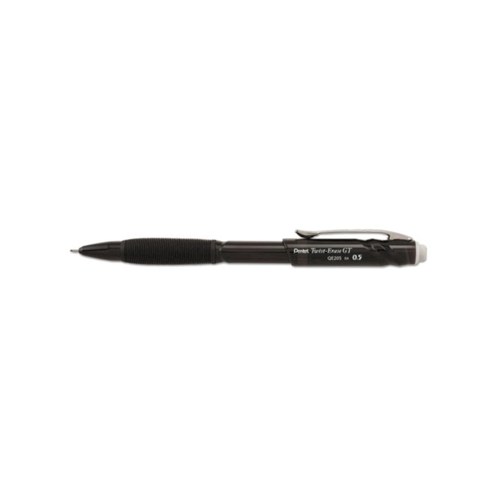 Twist-Erase GT Pencils, 0.5 mm, HB (#2), Black Lead, Black Barrel. Picture 1