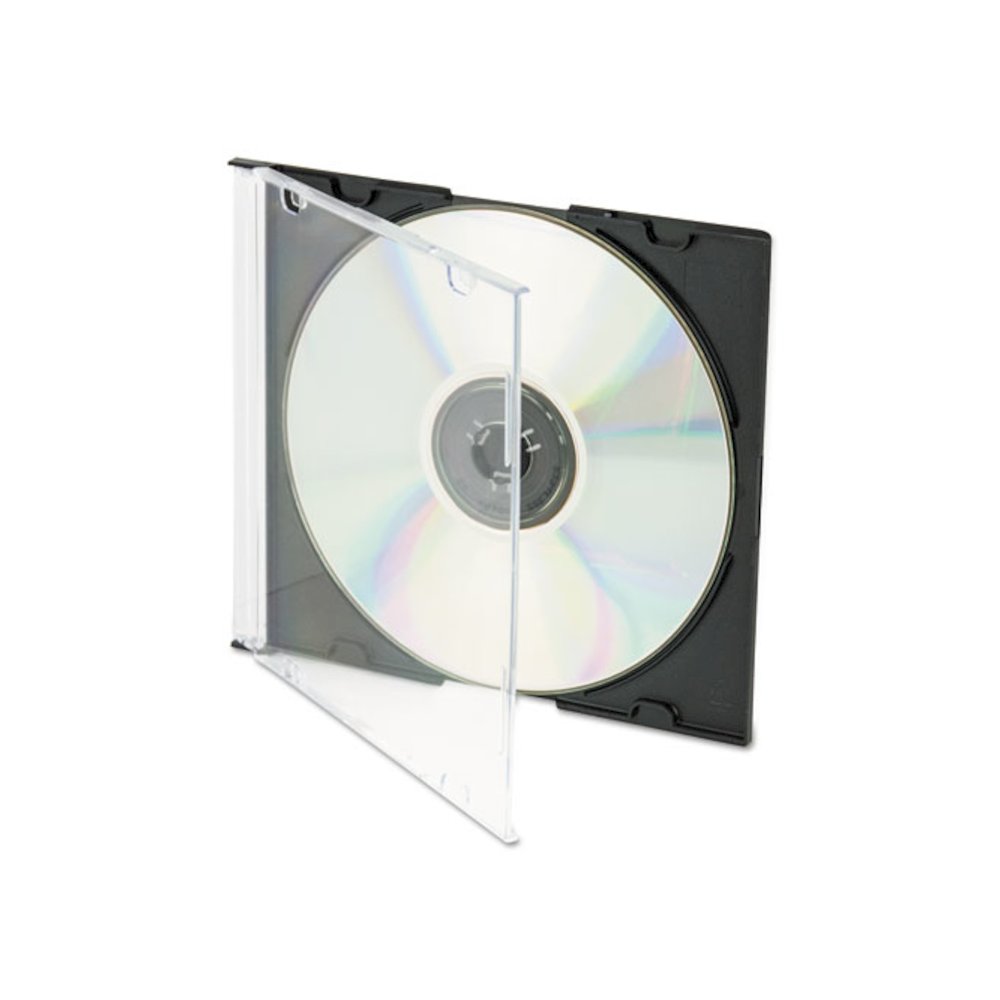 CD/DVD Slim Jewel Cases, Clear/Black, 50/Pack. Picture 3