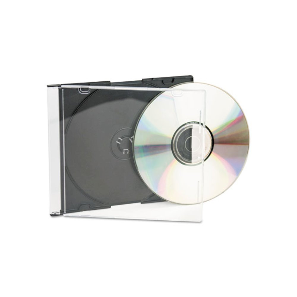 CD/DVD Slim Jewel Cases, Clear/Black, 50/Pack. Picture 4