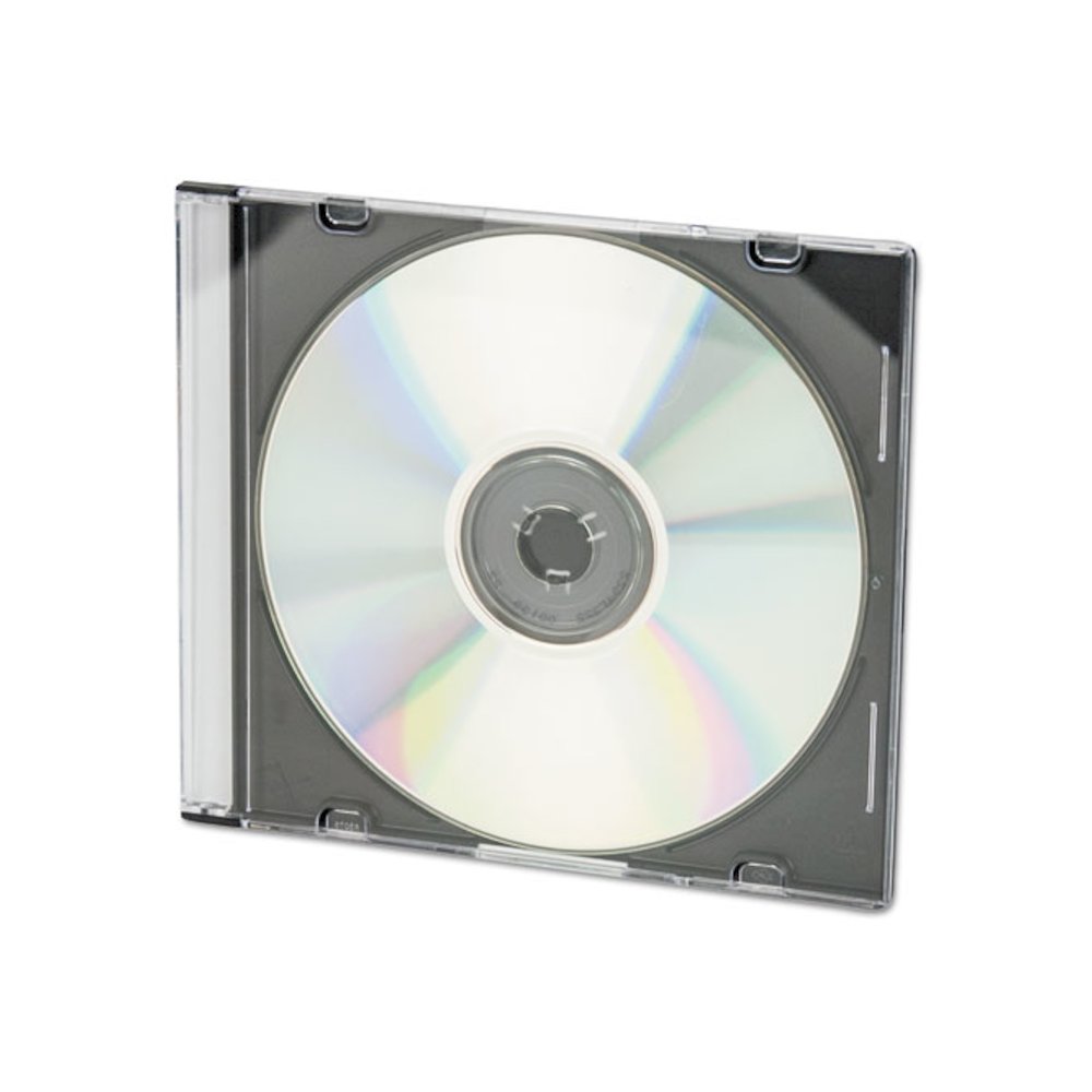 CD/DVD Slim Jewel Cases, Clear/Black, 50/Pack. Picture 1