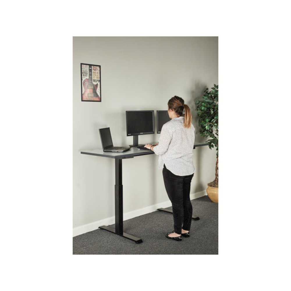 Alera AdaptivErgo Sit-Stand Two-Stage Electric Height-Adjustable Table Base, 48.06" x 24.35" x 27.5" to 47.2", Black. Picture 7