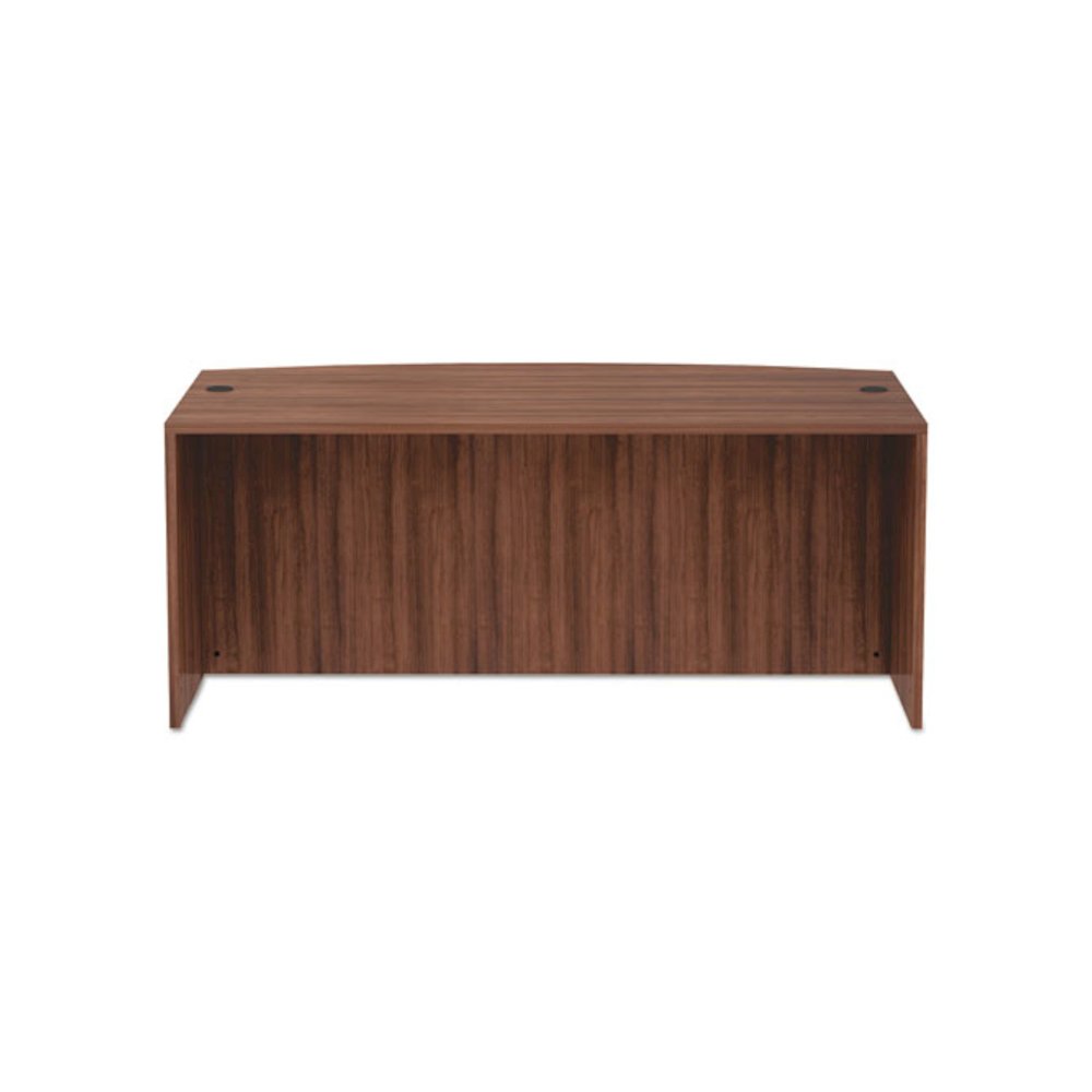 Alera Valencia Series Bow Front Desk Shell, 71" x 41.38" x 29.63", Modern Walnut. Picture 2