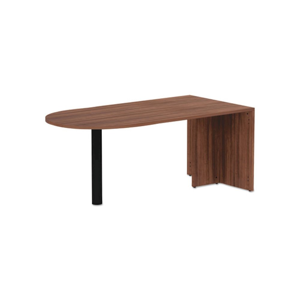 Alera Valencia Series D-Top Desk, 71" x 29.5" x 29.5", Modern Walnut. Picture 3