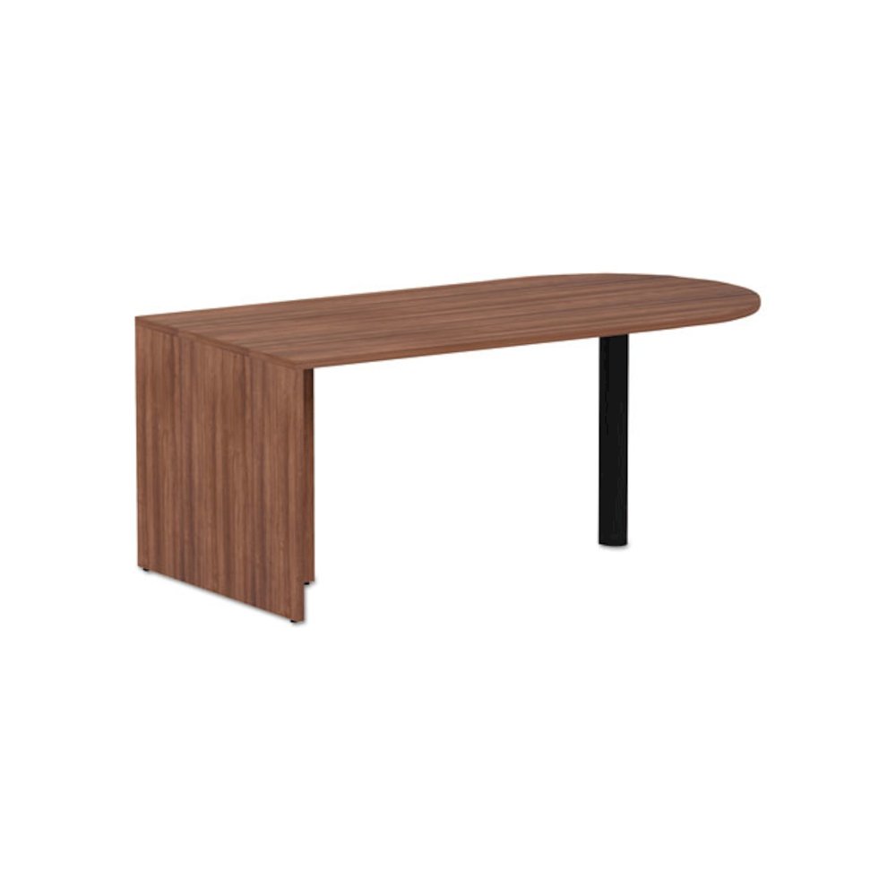 Alera Valencia Series D-Top Desk, 71" x 29.5" x 29.5", Modern Walnut. Picture 1