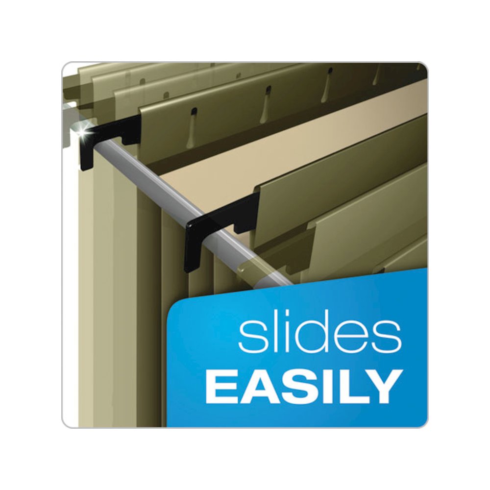 SureHook Hanging Pocket File, Letter Size, 1/5-Cut Tabs, Standard Green, 4/Pack. Picture 4