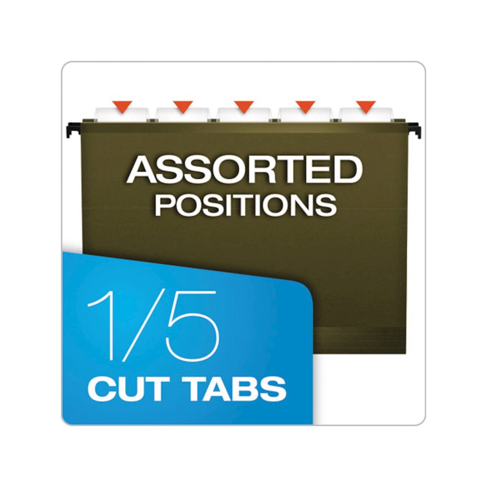 SureHook Hanging Pocket File, Letter Size, 1/5-Cut Tabs, Standard Green, 4/Pack. Picture 6