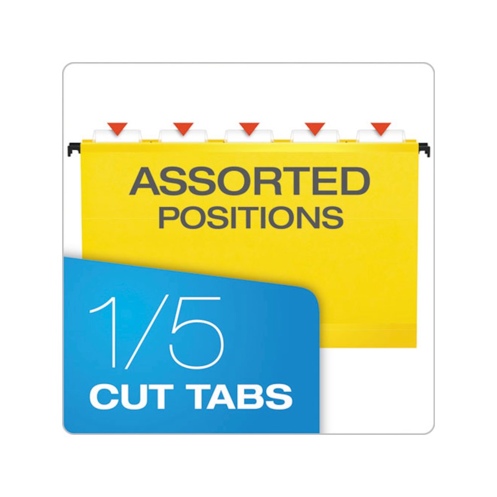 SureHook Hanging Folders, Legal Size, 1/5-Cut Tabs, Yellow, 20/Box. Picture 6