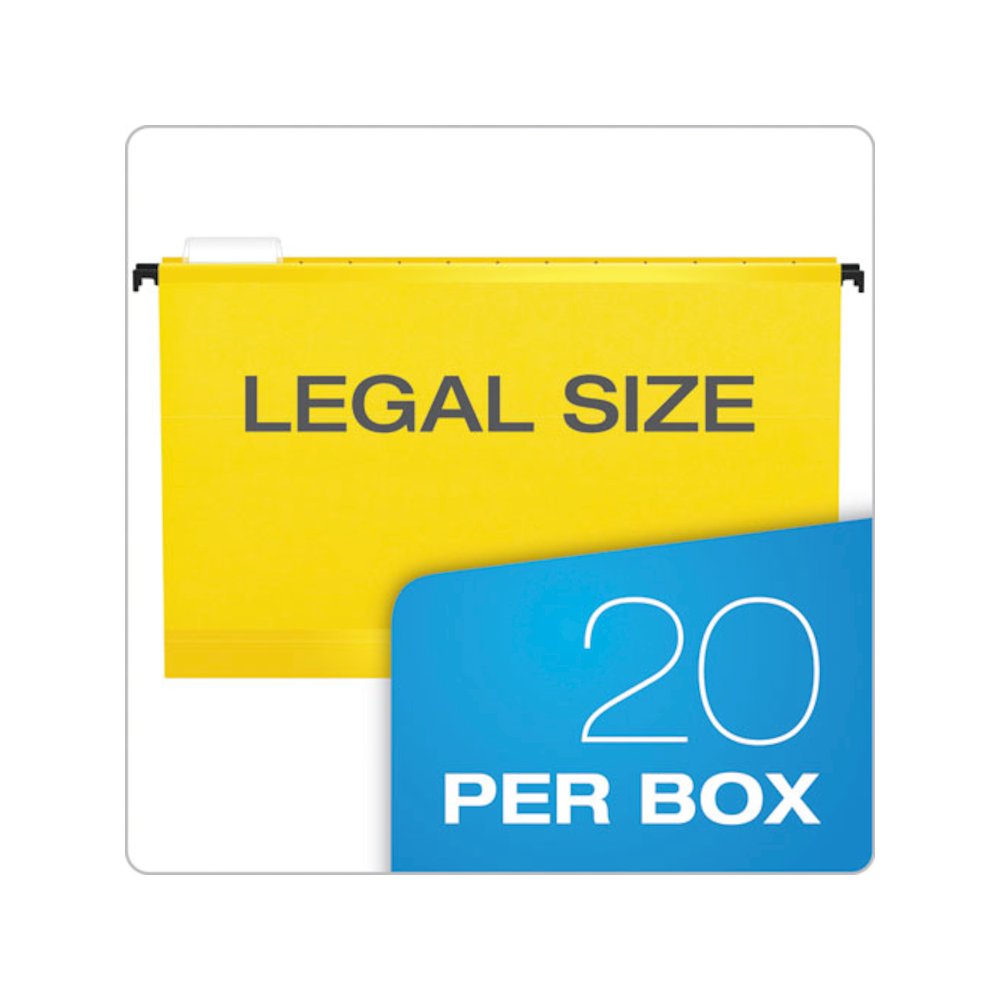 SureHook Hanging Folders, Legal Size, 1/5-Cut Tabs, Yellow, 20/Box. Picture 7