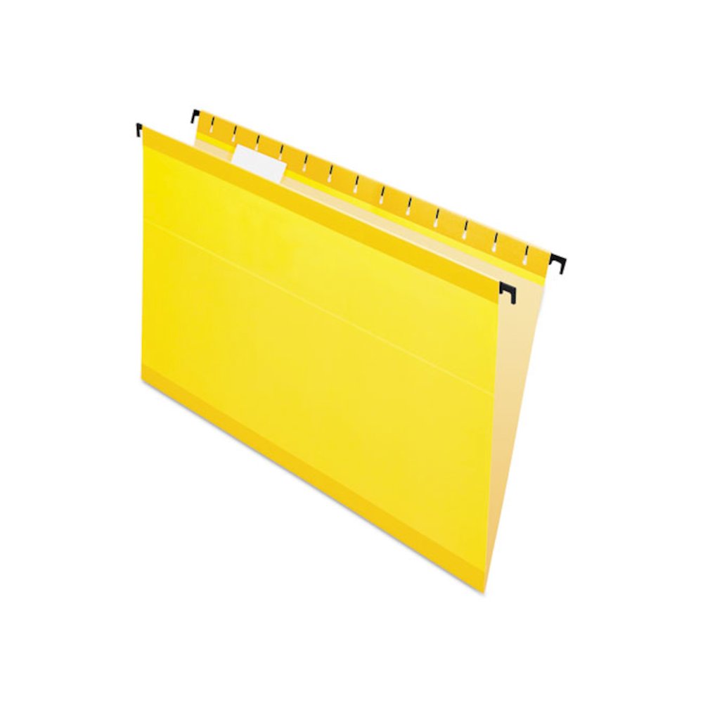 SureHook Hanging Folders, Legal Size, 1/5-Cut Tabs, Yellow, 20/Box. Picture 1