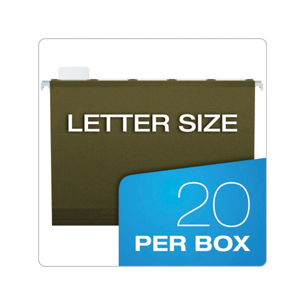 Ready-Tab Extra Capacity Reinforced Colored Hanging Folders, Legal Size, 1/6-Cut Tabs, Standard Green, 20/Box. Picture 5