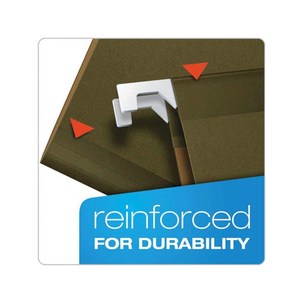 Ready-Tab Extra Capacity Reinforced Colored Hanging Folders, Legal Size, 1/6-Cut Tabs, Standard Green, 20/Box. Picture 6