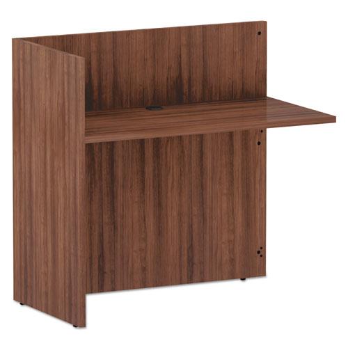 Alera Valencia Series Reversible Reception Return, 44.13w x 23.63d x 41.5h, Modern Walnut. Picture 1