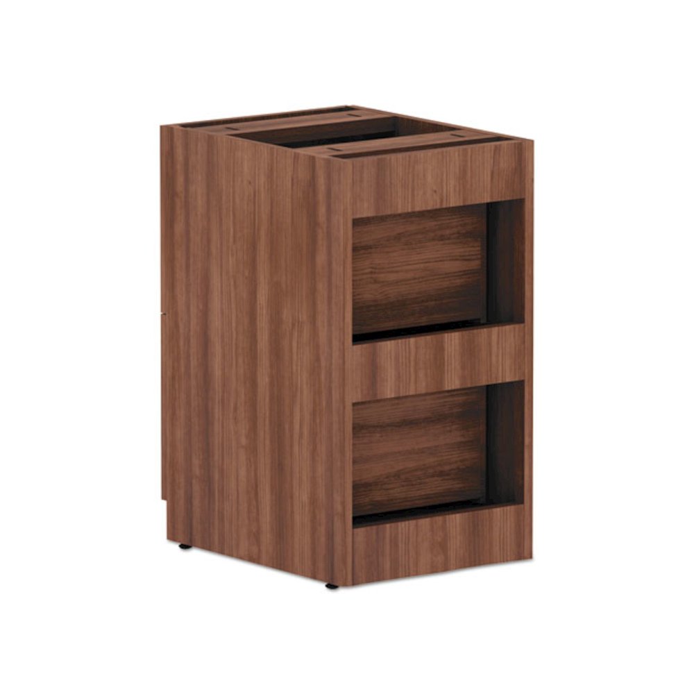 Alera Valencia Series Full Pedestal File, Left/Right, 2 Legal/Letter-Size File Drawers, Modern Walnut, 15.63" x 20.5" x 28.5". Picture 3