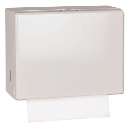 Singlefold Hand Towel Dispenser, 11.75" x 5.75" x 9.25", White. Picture 1