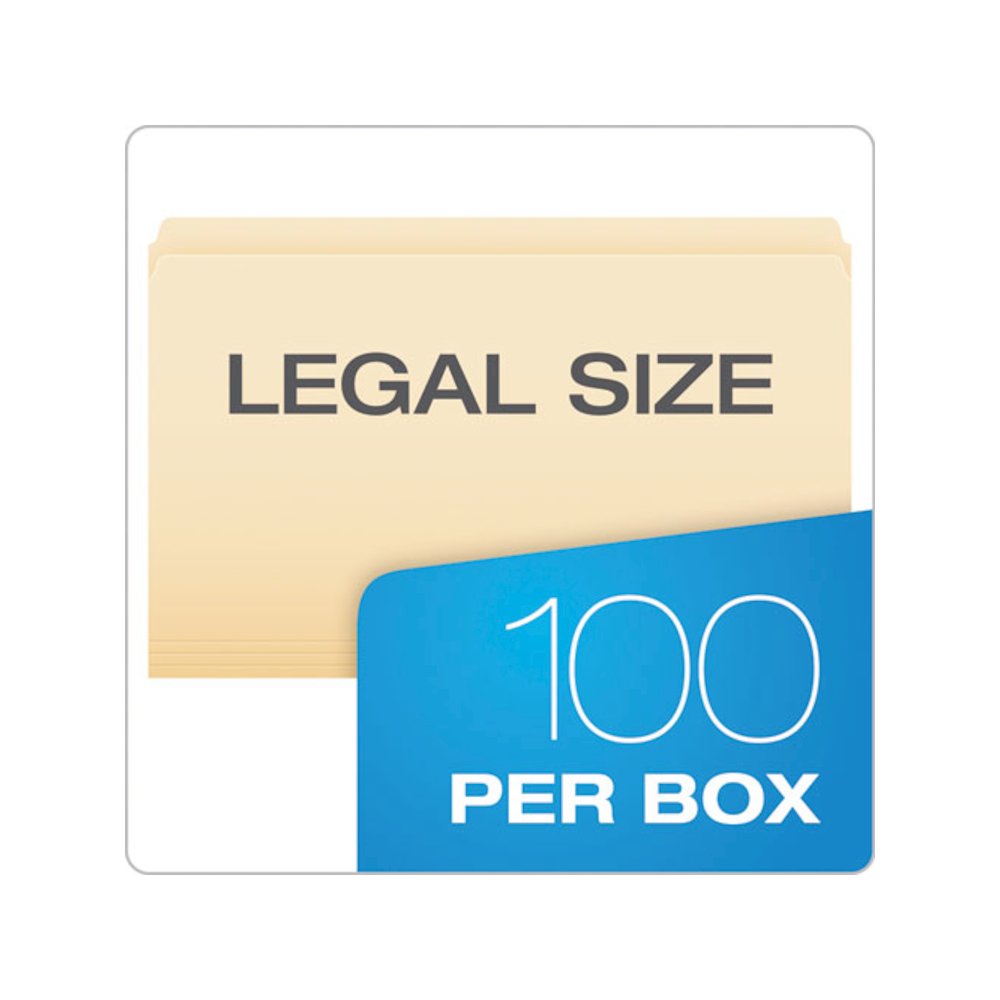 Manila File Folders, Straight Tab, Legal Size, 0.75" Expansion, Manila, 100/Box. Picture 5