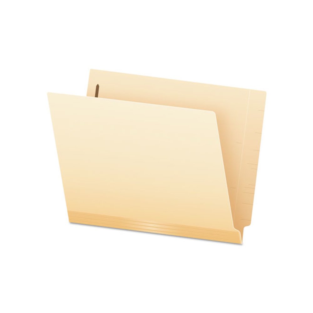 Manila Laminated End Tab Fastener Folders, Straight Tab, Expands 0.75", 2 Fasteners, Letter Size, 11-pt Manila, 50/Box. Picture 1