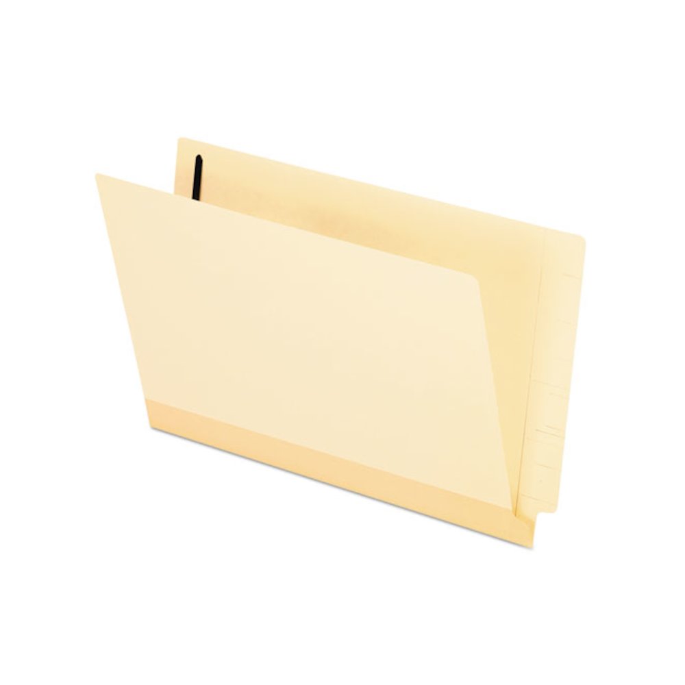 Manila Laminated End Tab Fastener Folders, Straight Tab, Expands 0.75", 1 Fastener, Legal Size, 11-pt Manila, 50/Box. Picture 1