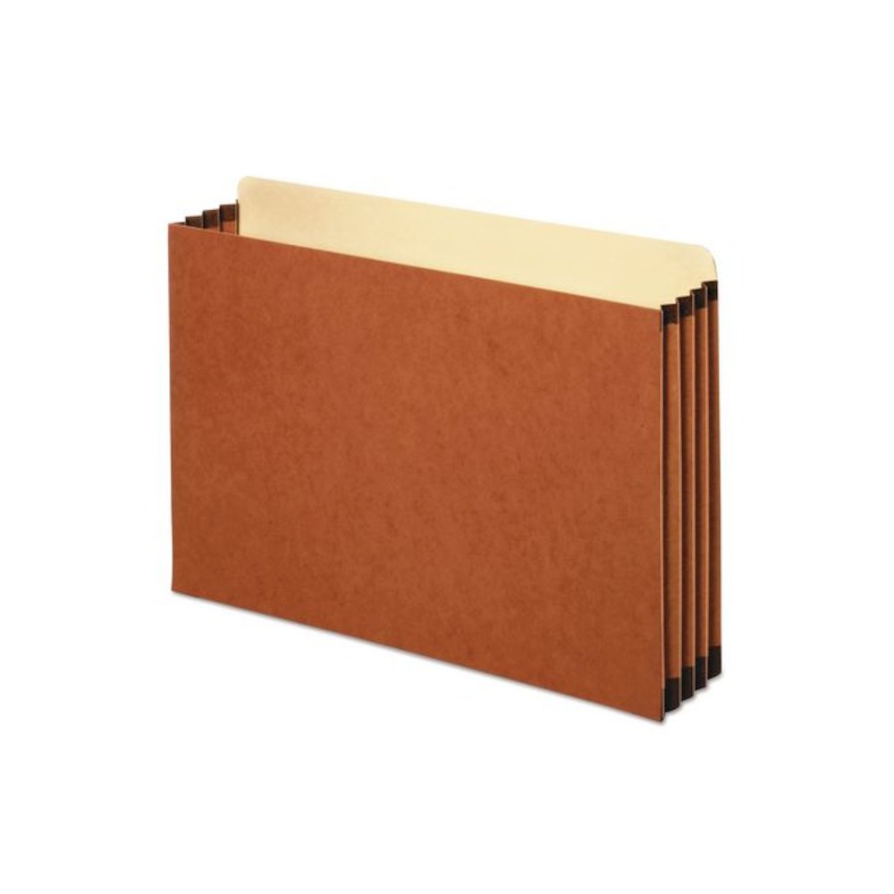 File Cabinet Pockets, 3.5" Expansion, Legal Size, Redrope, 10/Box. Picture 1