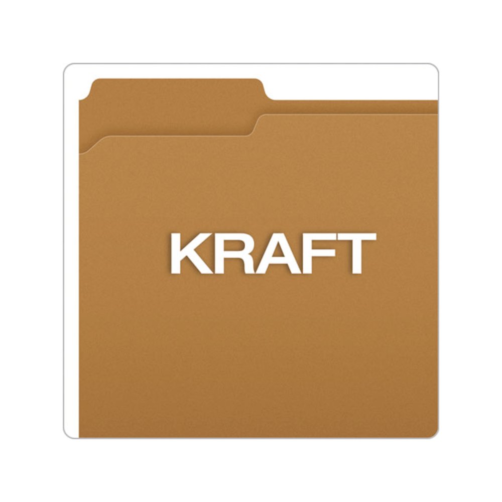Kraft Fastener Folders, 1/3-Cut Tab: Assorted, 1 Fastener, Letter Size, Kraft, 50/Box. Picture 6