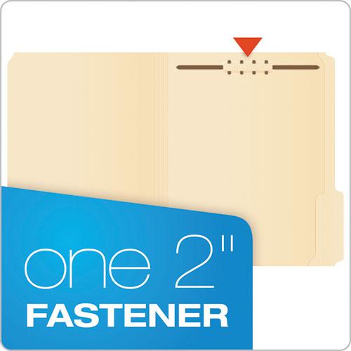 Manila Fastener Folders, Straight Tabs, 1 Fastener, Letter Size, Manila Exterior, 50/Box. Picture 2