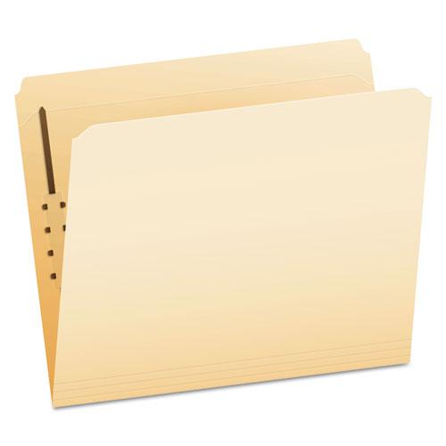 Manila Fastener Folders, Straight Tabs, 1 Fastener, Letter Size, Manila Exterior, 50/Box. Picture 1