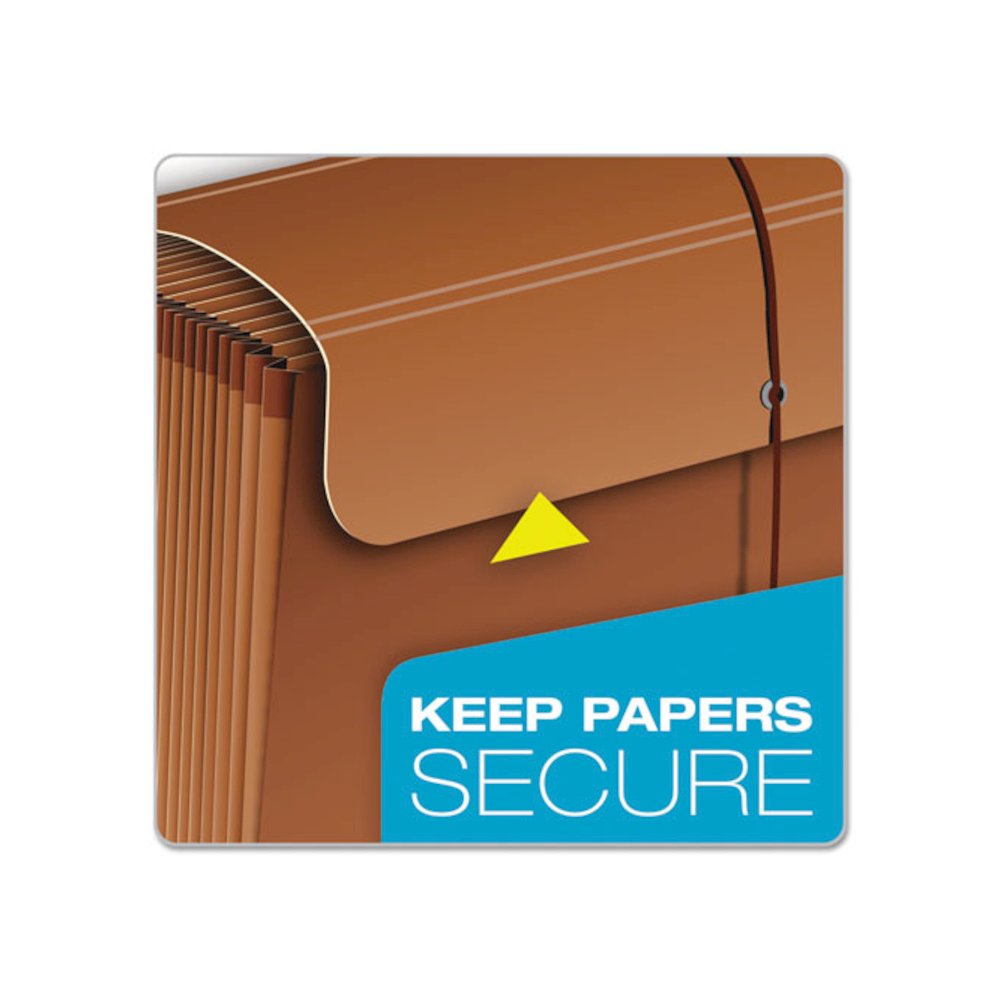 Heavy-Duty Expanding File with Reinforced Flap, 12 Sections, Elastic Cord Closure, 1/3-Cut Tabs, Letter Size, Redrope. Picture 6